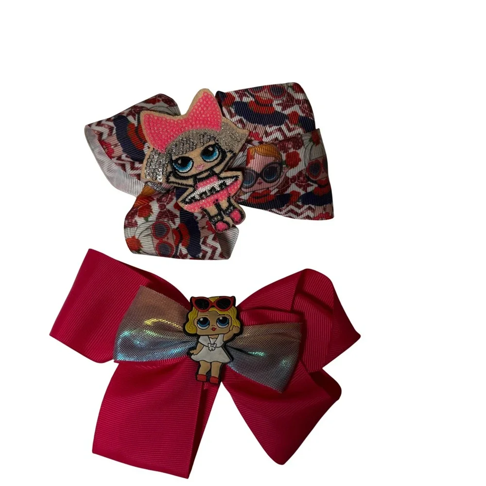 LOL Surprise Doll Hair Bows Set‎ Fuchsia Glitter Sparkle Girls Accessories
